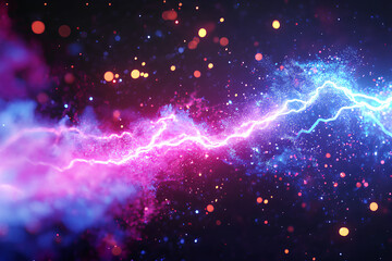 Fototapeta premium lightning strike colored 3d rendering element, 3d rendering, Generative AI