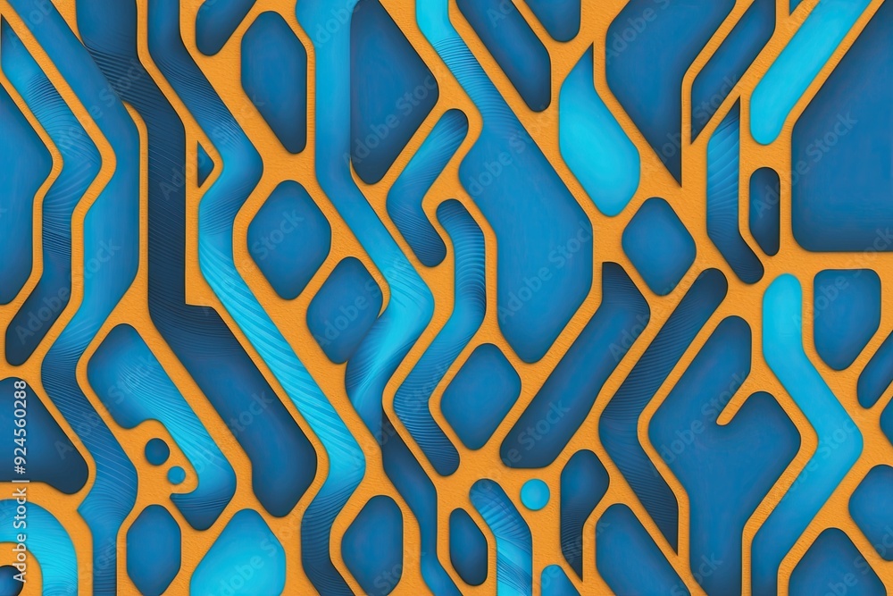 Aufkleber blue digital abstract dots lines pattern smooth geometric design for technology modern background