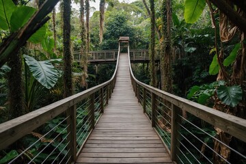 Discover the Unique Jungle Footbridge in an Adventurous Landscape