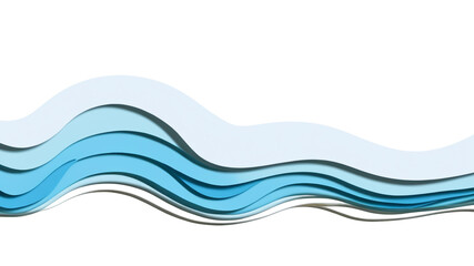 青と白の波状レイヤーが描く抽象的デザインアート