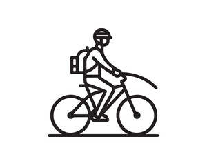 person riding a bicycle icon vector logo template