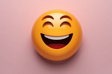 Fototapeta premium Three-Dimensional Laughing Emoji Face - Amused Expression of Joy