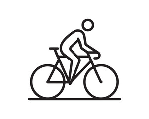 Fototapeta premium silhouette of a person riding a bike icon vector logo template