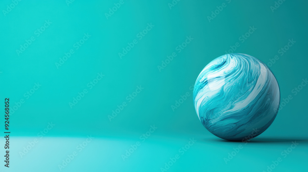 Poster a 3d search engine globe with swirling search queries around it