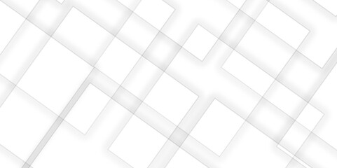 Abstract white background design with layers of textured white transparent material in triangle and squares shapes. White color technology concept geometric line vector white light grey background.