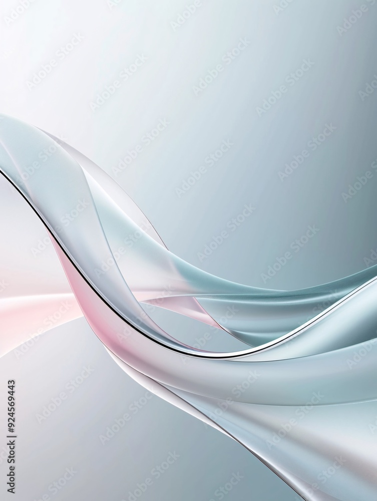Poster a 3d background showcasing a blend of smooth curves and sharp angles, set against a gradient backdro