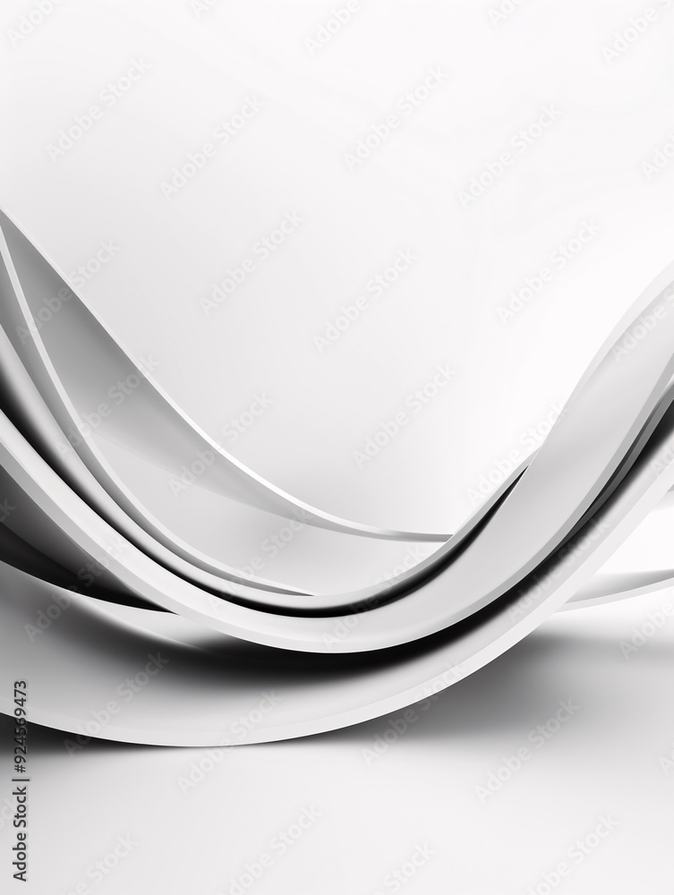 Poster a 3d background showcasing a blend of smooth curves and sharp angles, set against a gradient backdro