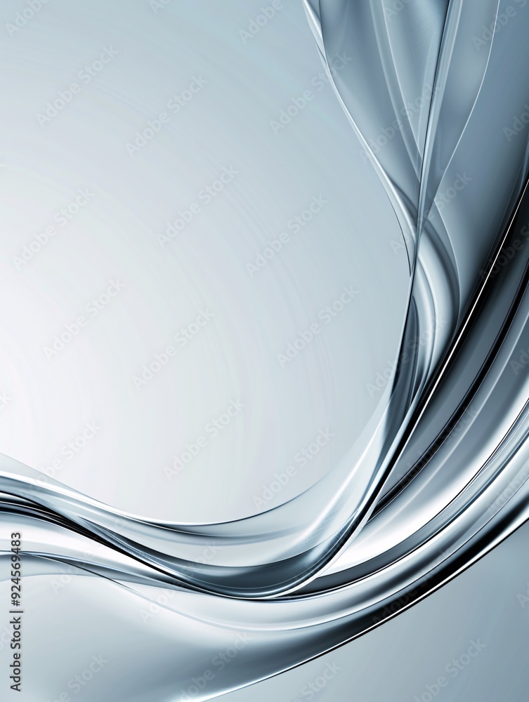 Poster a 3d background showcasing a blend of smooth curves and sharp angles, set against a gradient backdro