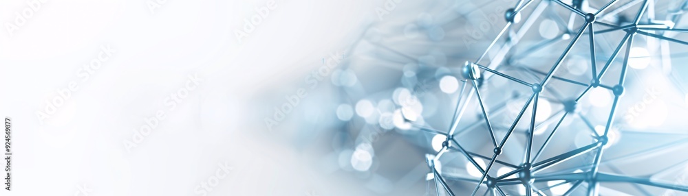 Poster a futuristic 3d background with interconnected digital grids and nodes, symbolizing technology and i