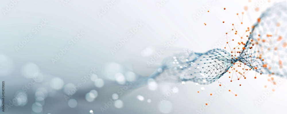 Poster an abstract 3d background with a mesh of interconnected lines and points, symbolizing digital networ