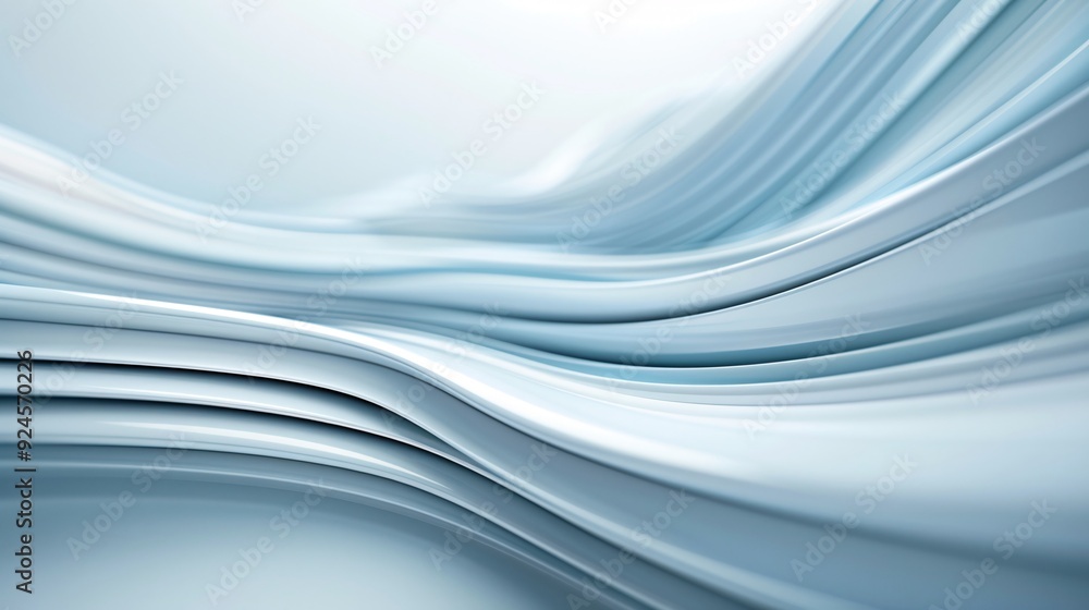 Poster an abstract 3d background featuring a series of geometric shapes and flowing lines, creating a dynam