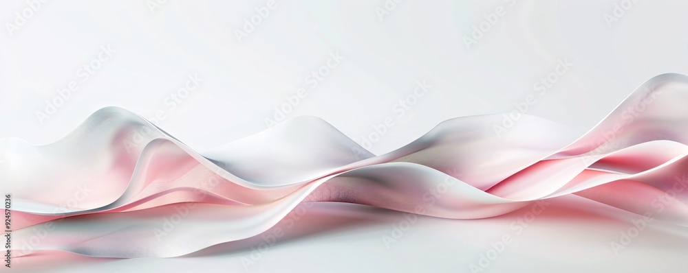 Poster a minimalistic 3d background with soft, undulating waves and gradients. the composition offers plent