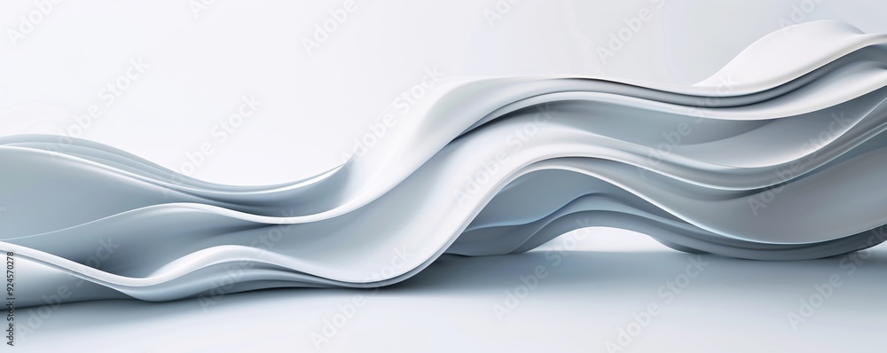 Poster a minimalistic 3d background with soft, undulating waves and gradients. the composition offers plent