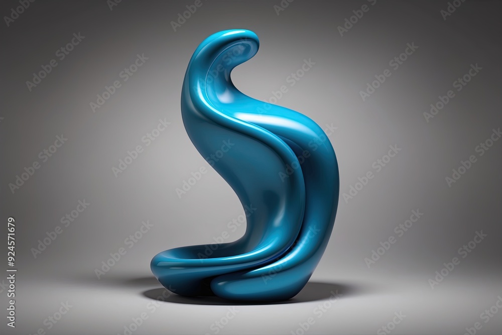 Poster captivating fluid amorphous figure in abstract three-dimensional design