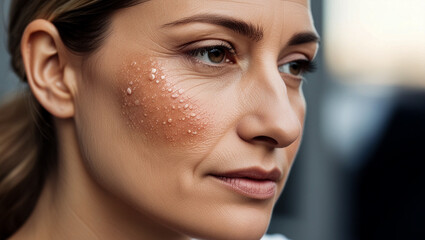 Close-Up of Realistic Skin Texture and Acne Imperfections