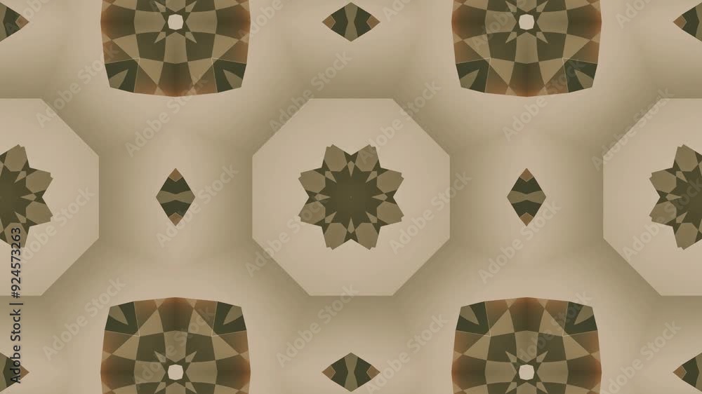 Poster abstract 3d mandala: a kaleidoscopic mosaic of geometric patterns. this video transforms intricate d
