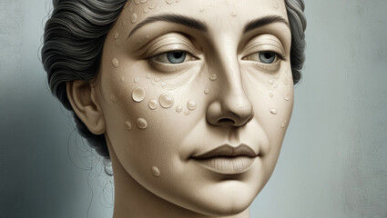 Close-Up of Realistic Skin Texture and Acne Imperfections