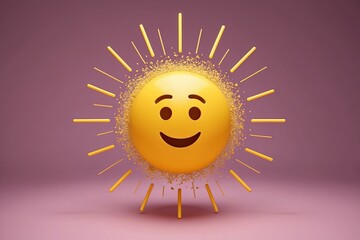 Dazed Three-Dimensional Emoji Reflecting a Mind-Bursting Experience with a Vivid Yellow Design