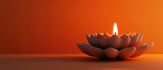 Diwali concept background with big copy space, indian concept, solid colors, 3d rendering