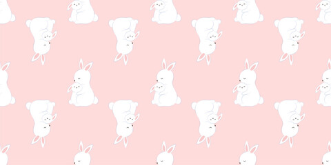 Cute baby animals seamless pattern