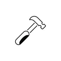 Hammer icon design with white background stock illustration