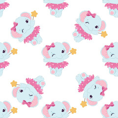Cute baby animals seamless pattern
