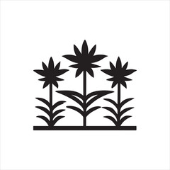 Flower icon vector art illustration black color