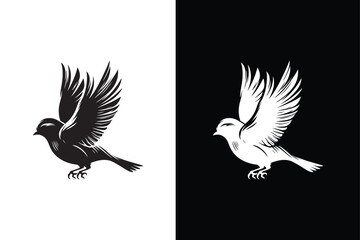 Bird icon silhouette vector element for design. Bird silhouette vector illustration black