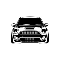 Naklejka premium Sport car - Classic Car, Stencil, Silhouette, Vector Clip Art for tshirt and emblem