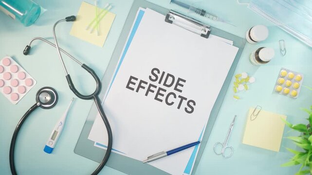 SIDE EFFECTS WRITTEN ON MEDICAL PAPER