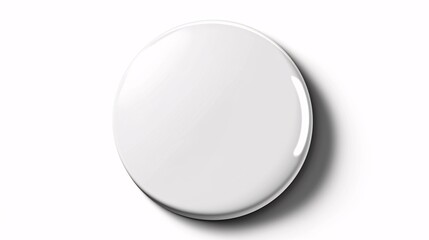 A white pin badge template for easy and realistic design presentations.