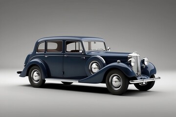 Vintage Classic Car 3D Render Icon for Transportation