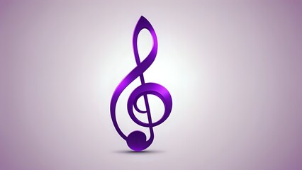Fototapeta premium A purple treble clef symbol on a light purple background.