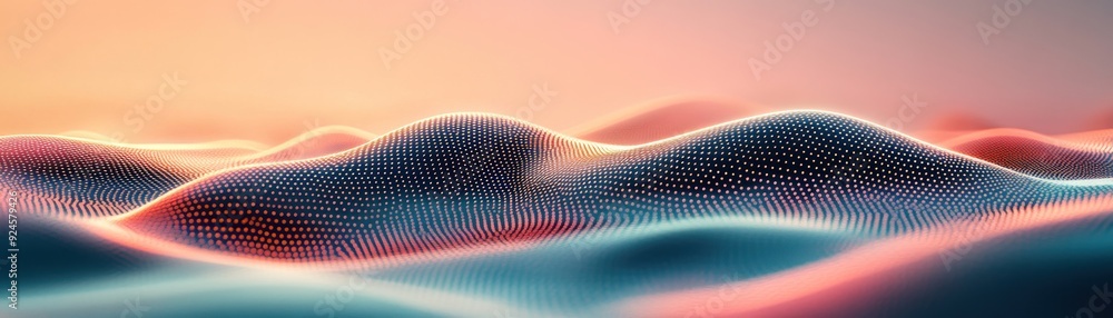 Poster Abstract Wavy Surface with Dotted Pattern and Soft Lighting