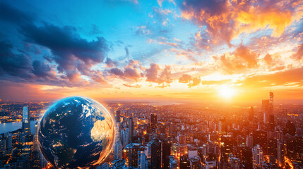 Obraz premium Global commerce trends in economics, with a focus on strategic insights