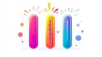 thermometer icon with different levels, clipart image isolated on a white background