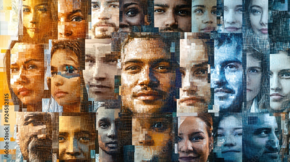 Poster digital mosaic of diverse faces: representation of facial diversity in recognition databases