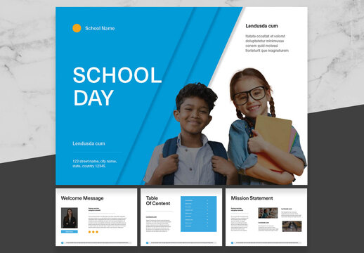 Blue and White School Profile