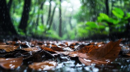 Obraz premium Rainy Forest Path