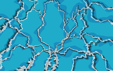 abstract crack illustration with blue background