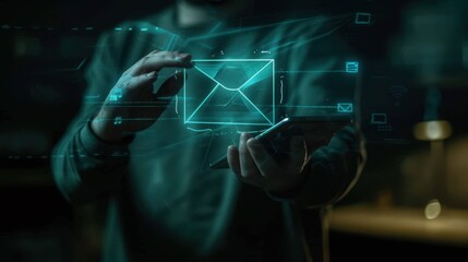 The holographic email interface