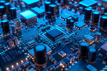 テクノロジーの核心: 高精度の電子回路基板クローズアップ