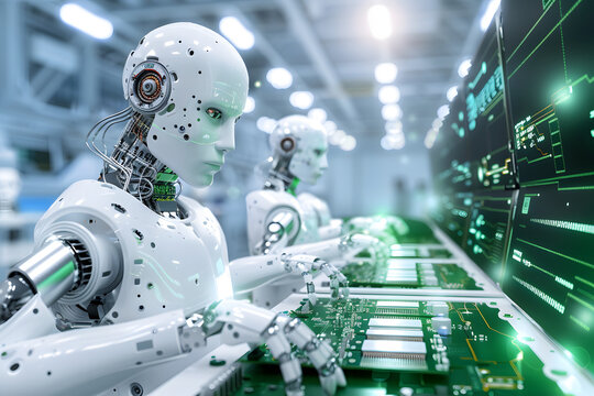 ?最新の工場自動化でロボットアームによる精密電子部品の製造