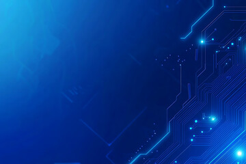 Naklejka premium Futuristic vector illustration of a blue circuit board with intricate digital tech elements, perfect for advanced technology backgrounds. 
