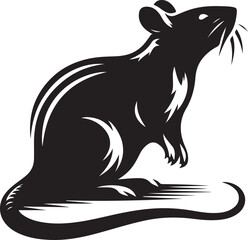 Obraz premium rat silhouette vector art illustration