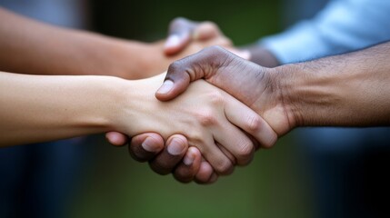 Business Recruiting And Consulting Handshake. Diverse Group, Generative AI