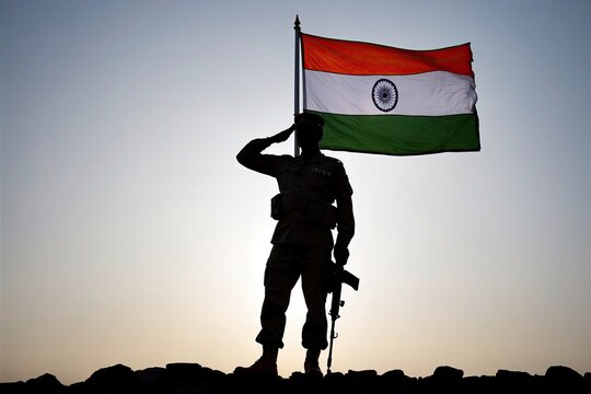 Kargil Vijay Diwas Celebration Indian Army Honor Saluting the Tricolour Flag