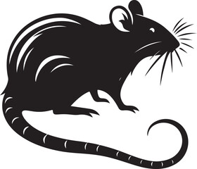 rat silhouette vector art illustration