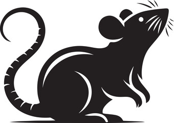 rat silhouette vector art illustration