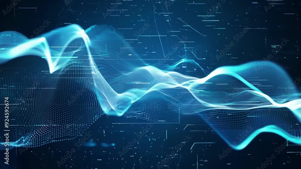 Aufkleber a seamless loop of digital particles and interconnected data streams evoking a sense of limitless po